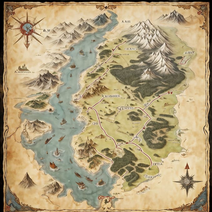 Gig Preview - Make fantasy map illustration for dnd, novels and games