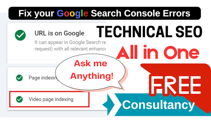 Gig Preview - Fix technical SEO, google search console errors, video indexing issues