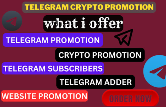 Gig Preview - Crypto telegram promotion, telegram subscribers, crypto nft telegram marketing