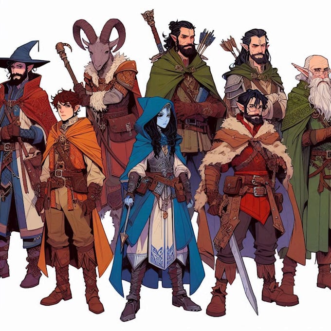 Gig Preview - Draw your dnd group party illustration