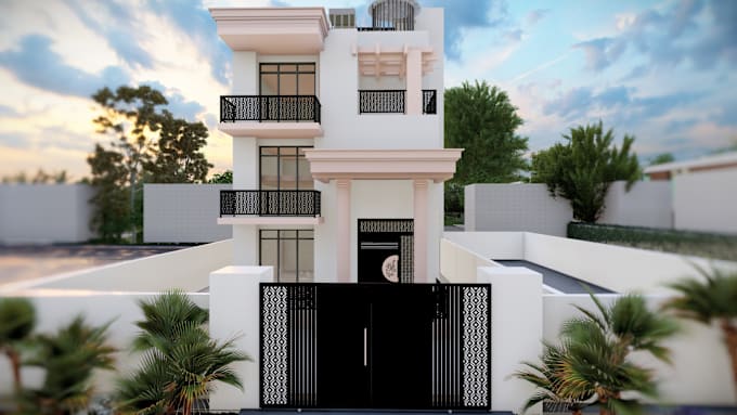 Gig Preview - Design exterior rendering a modern gate and fence design,