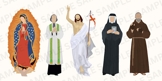 Gig Preview - Create an illustration of a christian figure