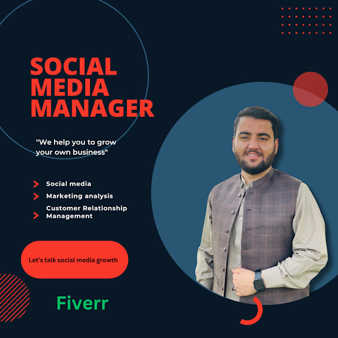 Gig Preview - Be you social media manager facebook, instagram  linkedin