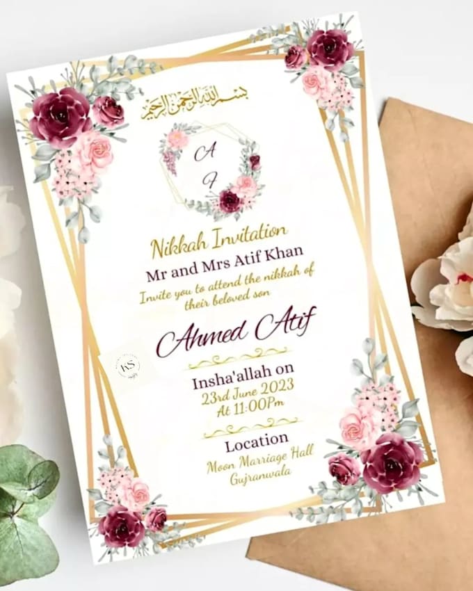 Gig Preview - Design elegant and custom invitation cards for all occasions