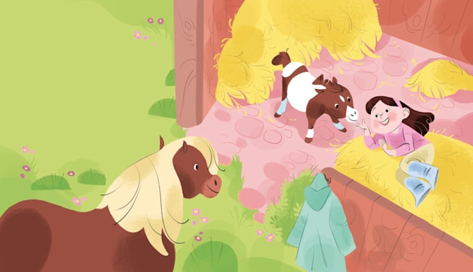 Gig Preview - Draw cute and colorful kids book illustrations