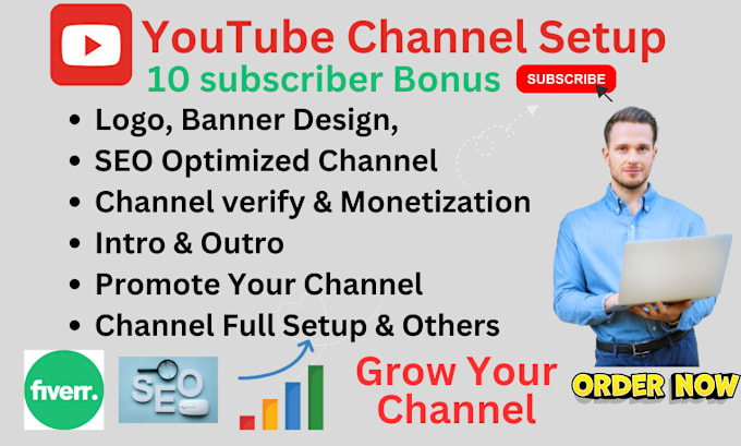 Bestseller - create,setup a successful youtube channel with optimization