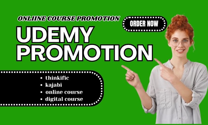 Gig Preview - Udemy online course promotion digital course thinkific