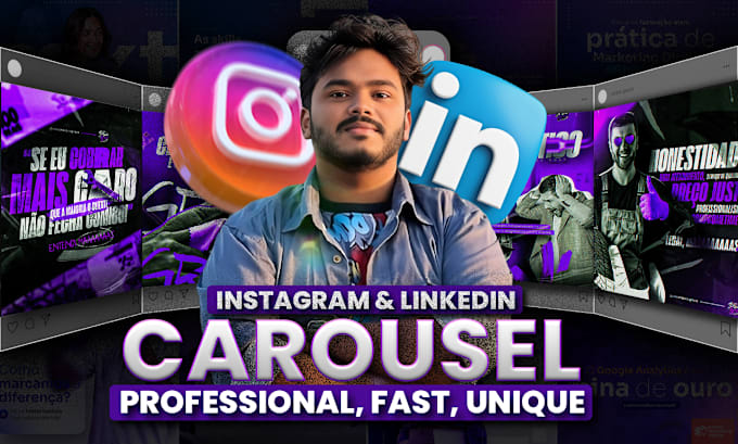 Gig Preview - Get carousel post, cover, story for instagram, linkedin, facebook, twitter