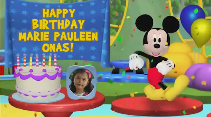 Gig Preview - Create a personalised birthday greeting from mickey mouse