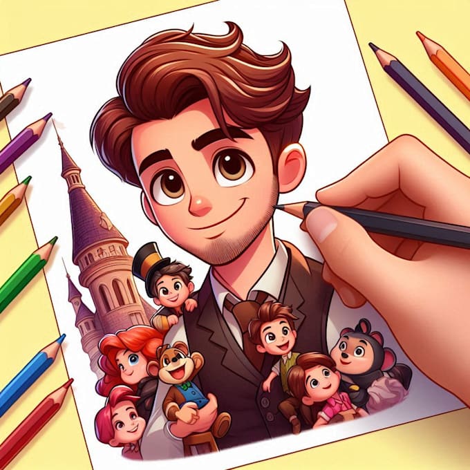 Gig Preview - Draw your cartoon character portrait in disney cartoon style