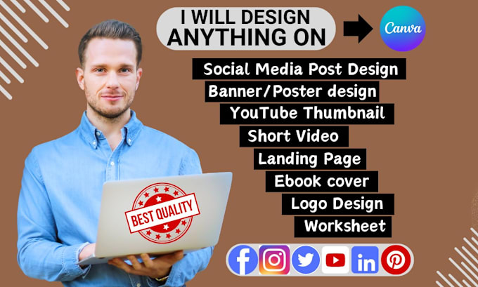 Gig Preview - Design eye catching social media logo, banners, and templates using canva