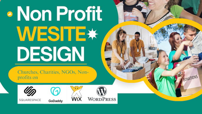 Gig Preview - Non profit website, church, donation, charity website on wordpress wix godaddy