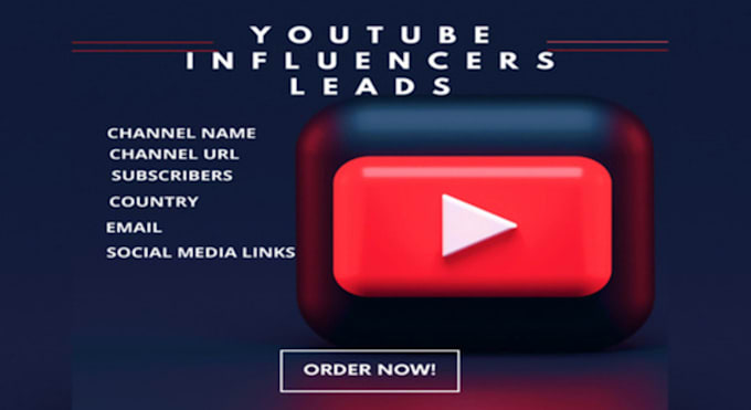 Gig Preview - Research top youtube influencers to grow your audience fast