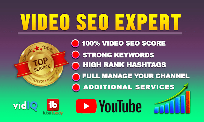 Bestseller - be your best youtube video SEO expert and channel manager