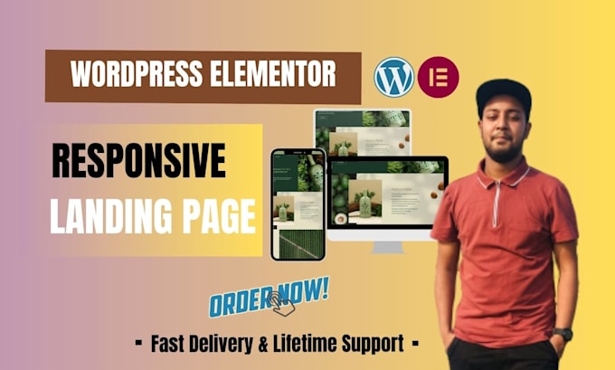 Gig Preview - Design or redesign responsive wordpress landing page, elementor landing page