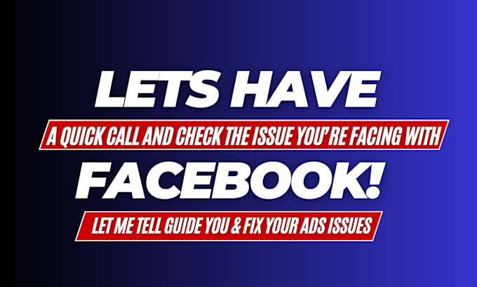 Gig Preview - Fix your facebook ad account issues in 24 hours or immediately