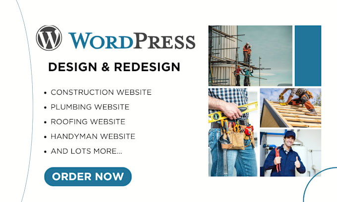 Gig Preview - Design construction website, roofing website, plumbing website, handyman website