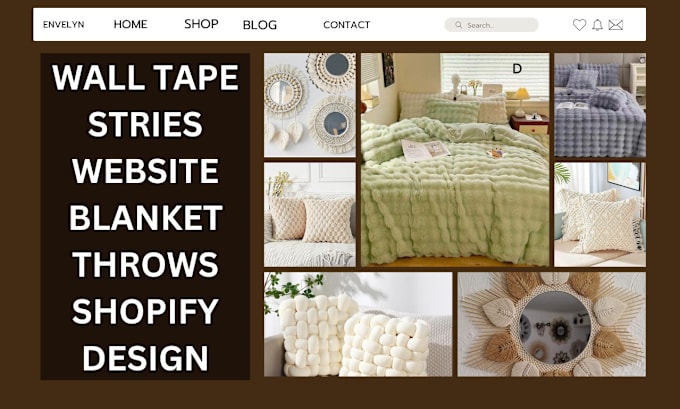 Gig Preview - Create wall tapestries website throws pillow shopify blanket dropshipping store