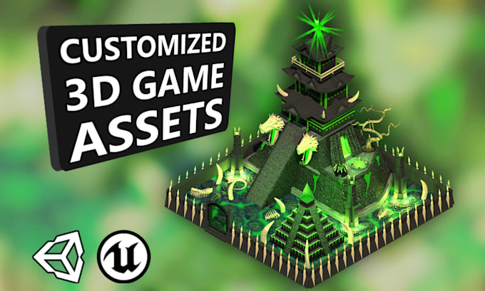 Gig Preview - Design stylized 3d buildings for your game