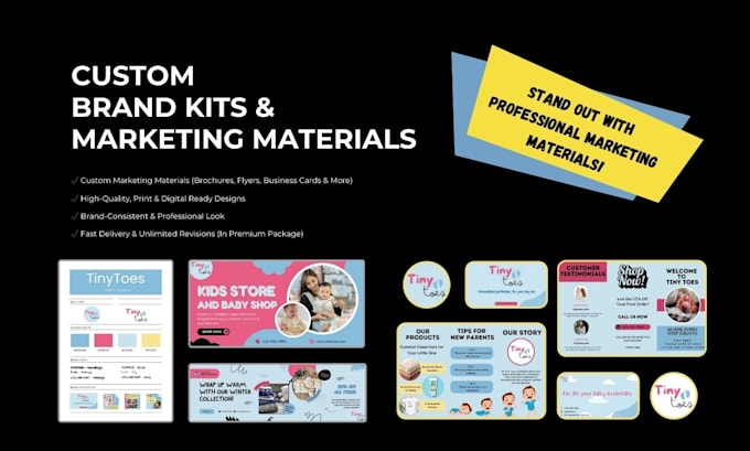 Gig Preview - Design creative marketing materials and brand kits