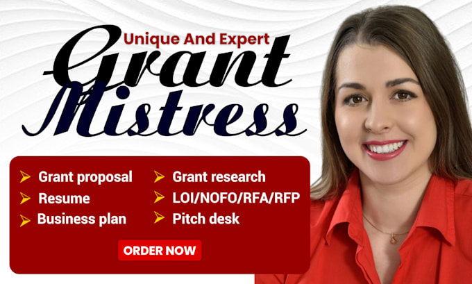 Gig Preview - Do grant proposal writing, application, research, business plan