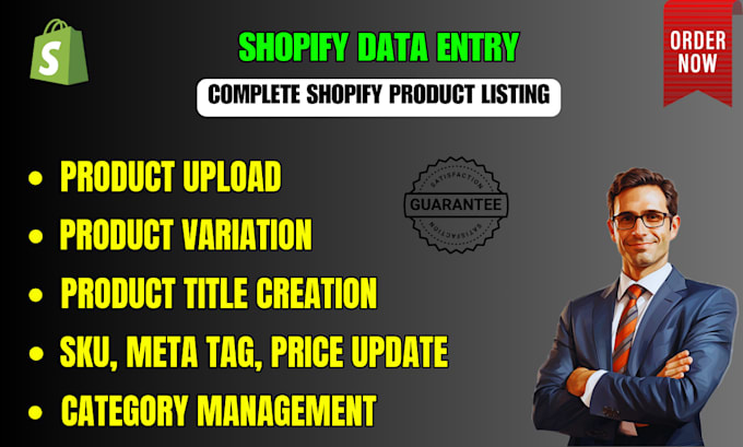 Gig Preview - Add shopify products manually product listing on shopify