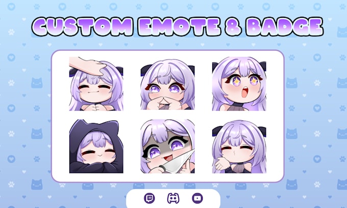 Gig Preview - Draw cute custom chibi emotes for twitch, discord, youtube