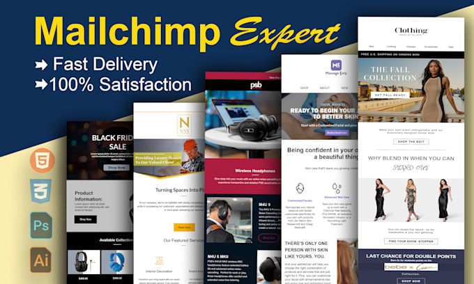 Gig Preview - Design mailchimp template newsletter for email marketing