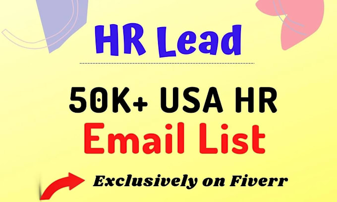 Gig Preview - Provide 50,000 HR leads human resources email list