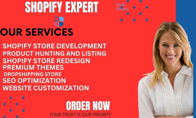 Gig Preview - Create shopify dropshipping store, shopify store redesign and design