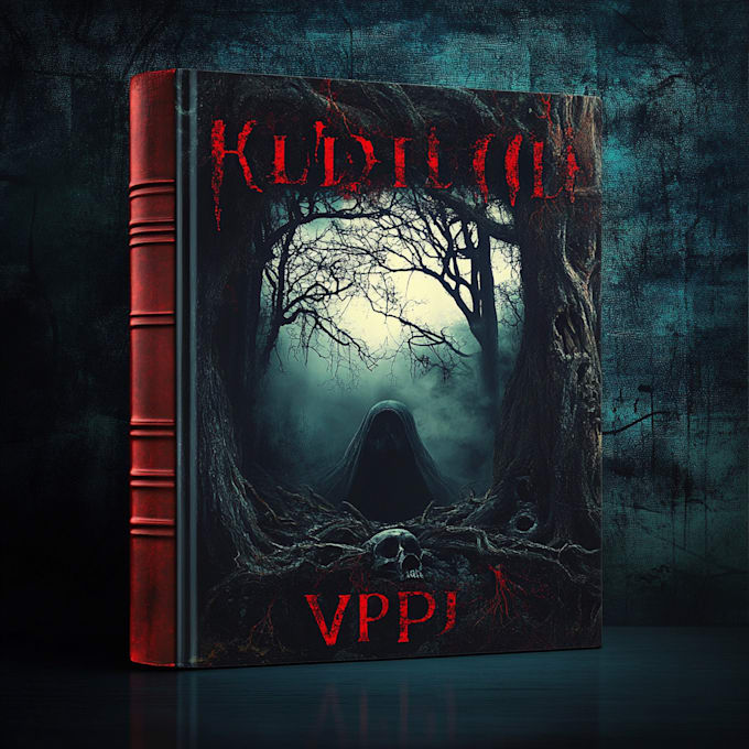 Bestseller - do a dark fantasy greyscale or  horror dark color book cover