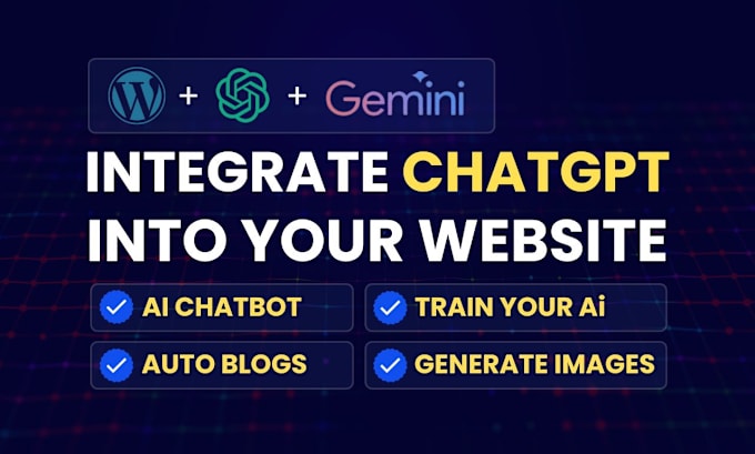 Gig Preview - Integrate chatgpt and gemini API for ai automation in wordpress and ecommerce