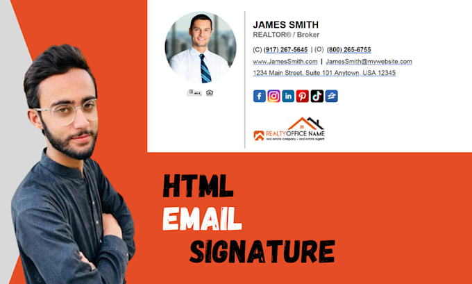 Gig Preview - Create clickable html email signature for gmail, outlook