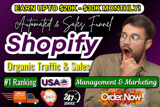 Gig Preview - Do complete shopify marketing sales funnel, store promotion to boost store sales