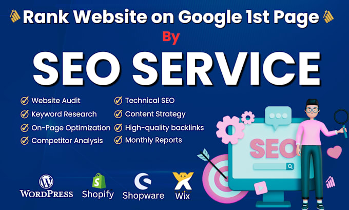 Gig Preview - Expert complete monthly SEO service for wordpress, shopify, shopware, wix