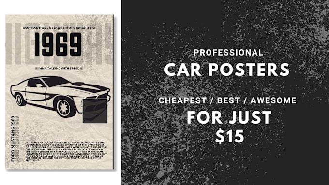 Gig Preview - Make professional creative car posters for cheap