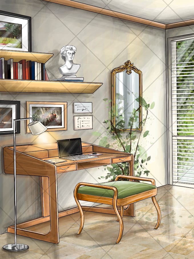 Gig Preview - Help visualize your dream interior design through digital drawings