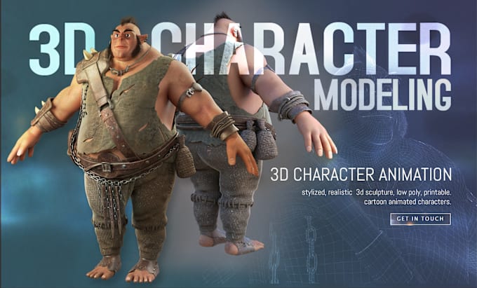 Gig Preview - 3d character modeling, stylized and realistic with uvs