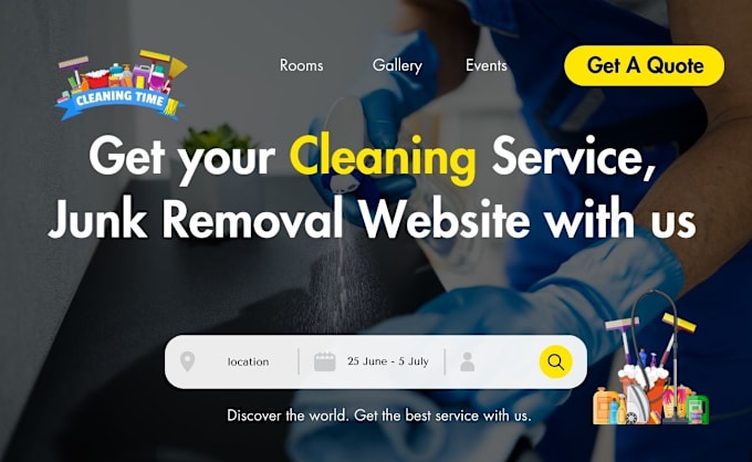 Gig Preview - Do home office cleaning service website junk removal web