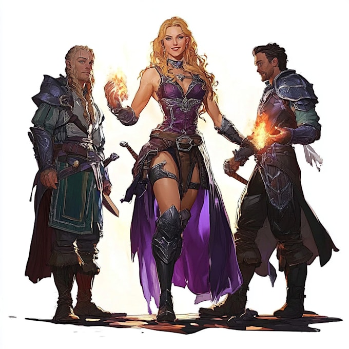 Gig Preview - Design your fantasy concept art and dnd characters for you