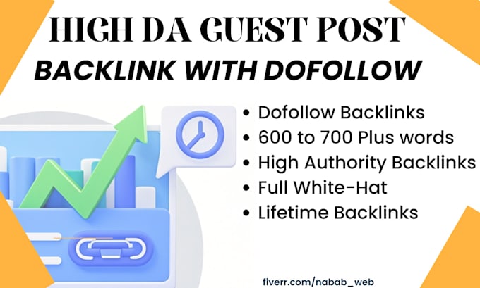 Gig Preview - Do high da guest post backlink with dofollow contextual links