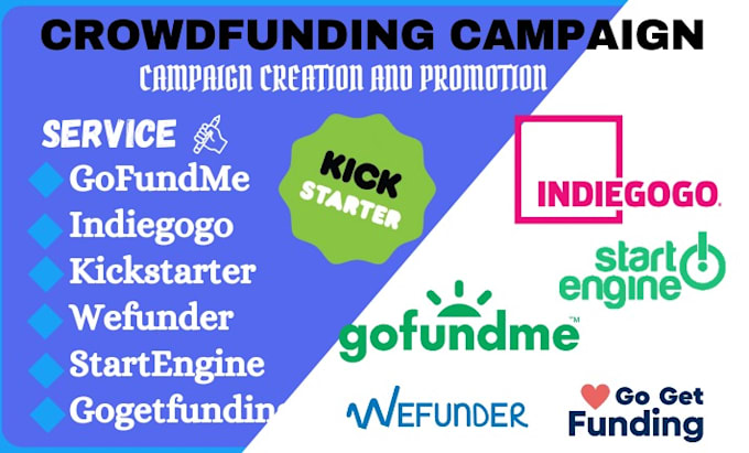 Gig Preview - Create promote crowdfunding campaign on kickstarter, gofundme, indiegogo