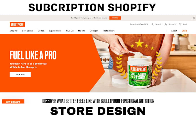 Gig Preview - Design subscription shopify store member ship website subscription box store