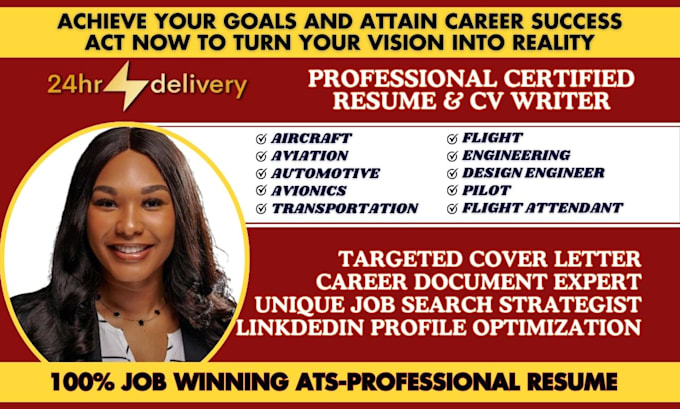 Gig Preview - Do aerospace resume, automotive aviation, avionics and aircraft engineer CV