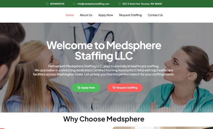 Gig Preview - Create healthcare staffing agency website, home care website