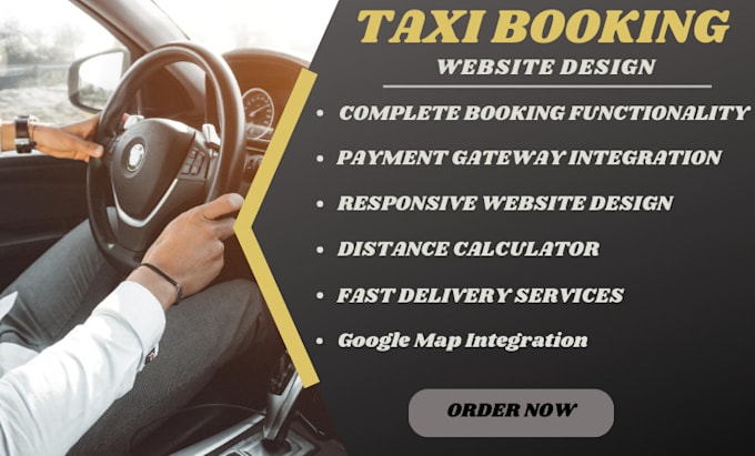 Gig Preview - Create taxi booking website chauffeur website limousine website booking website