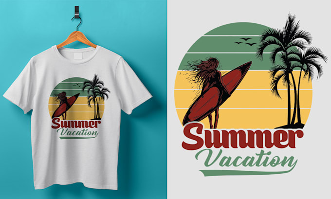 Gig Preview - Create exotic awesome summer and retro t shirt design