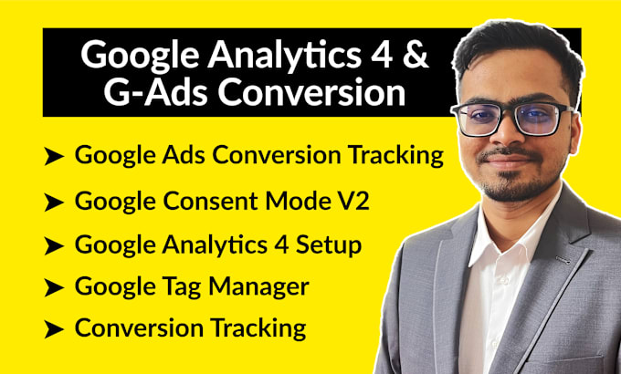 Gig Preview - Setup google analytics 4 gads conversion tracking with consent mode v2