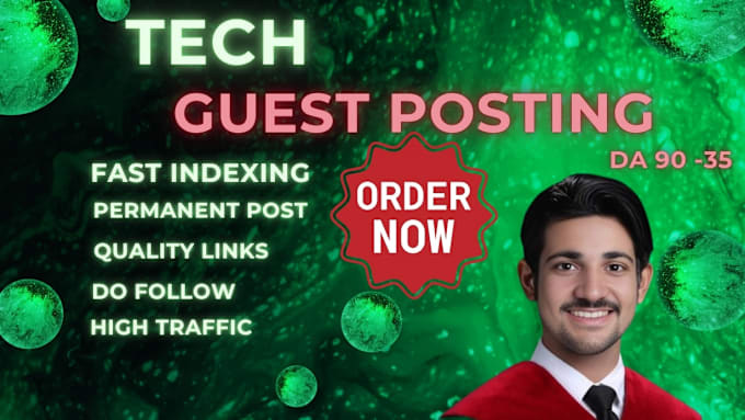 Gig Preview - Do seo guest posting on high da90 tech, ai science websites