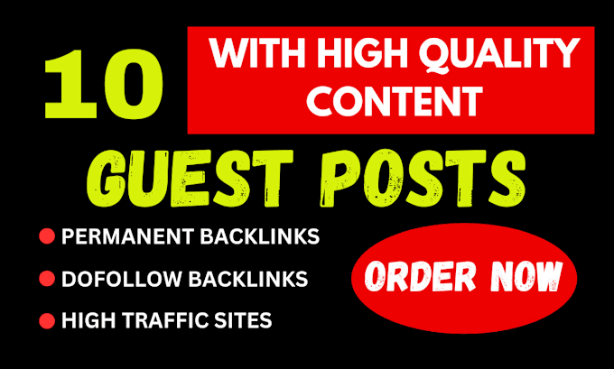 Gig Preview - Do guest post dofollow high quality backlinks on high traffic sites